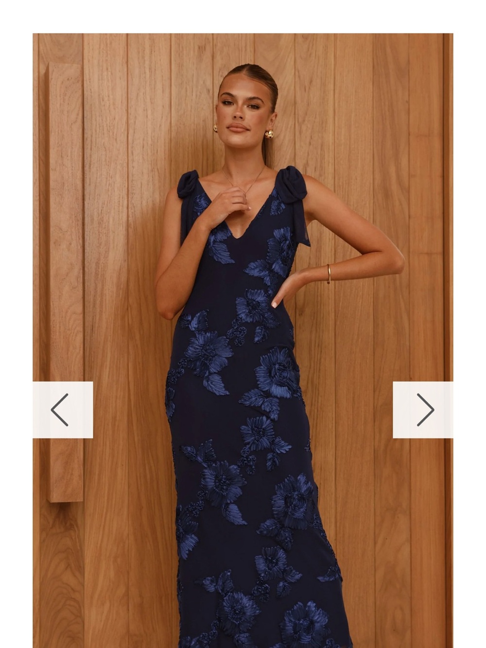 Usha Tie Strap Maxi Dress - Navy